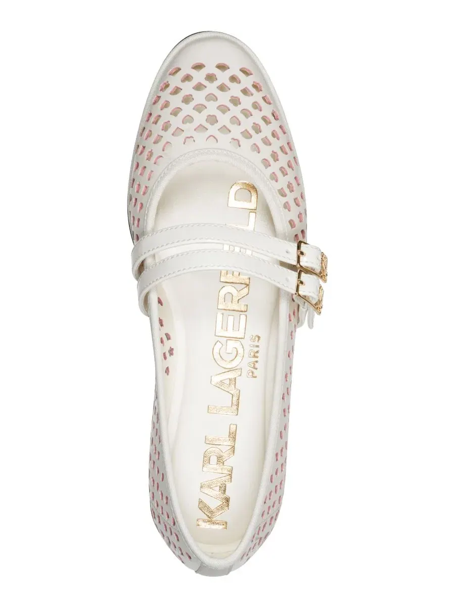 Балетки Vanyel Strappy Mary Jane KARL LAGERFELD PARIS — изображение 4 из 5, кремовый