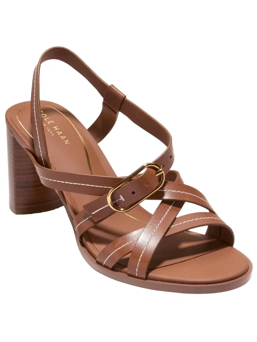 Женские босоножки на каблуке с ремешками Dillon Heeled Strappy Sandals Cole Haan — изображение 1 из 5, бежевый