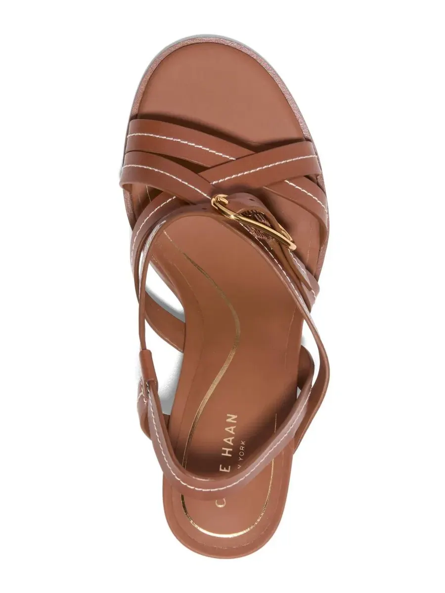 Женские босоножки на каблуке с ремешками Dillon Heeled Strappy Sandals Cole Haan — изображение 4 из 5, бежевый