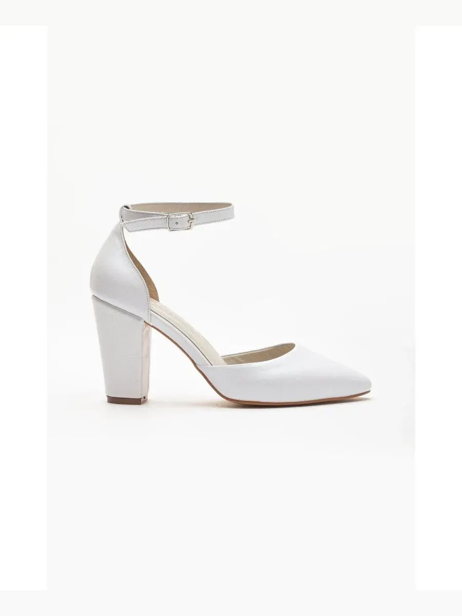 Туфли-лодочки на каблуке-столбике Rossella Forever & Always Shoes — изображение 2 из 5, слоновая кость