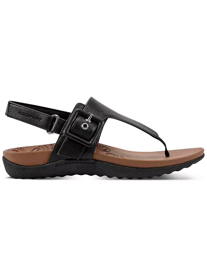 Женские сандалии Rora Flat Rockport — изображение 2 из 5, черный
