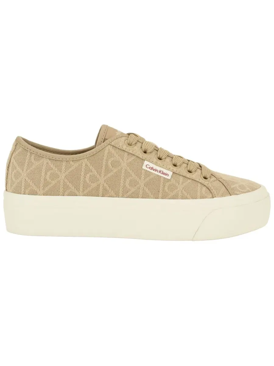 Кроссовки на платформе Bravini Logo Calvin Klein, Light Natural Logo — изображение 2 из 5