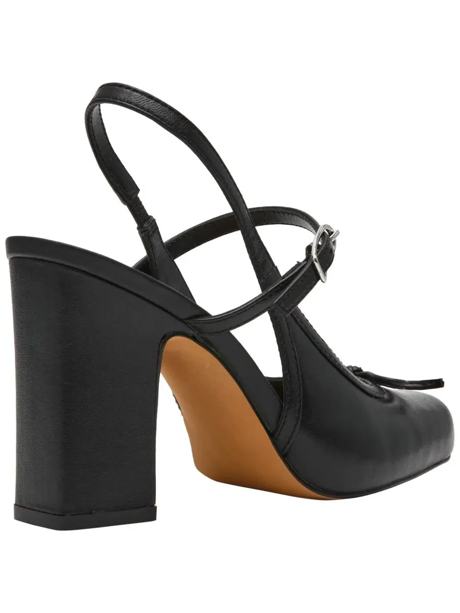 Туфли-лодочки с ремешком и каблуком-столбиком Elaine Steve Madden — изображение 7 из 7, черный