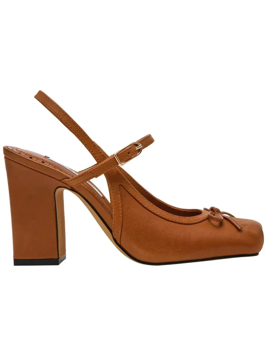 Туфли-лодочки с ремешком и каблуком-столбиком Steve Madden — изображение 2 из 7, коричневый