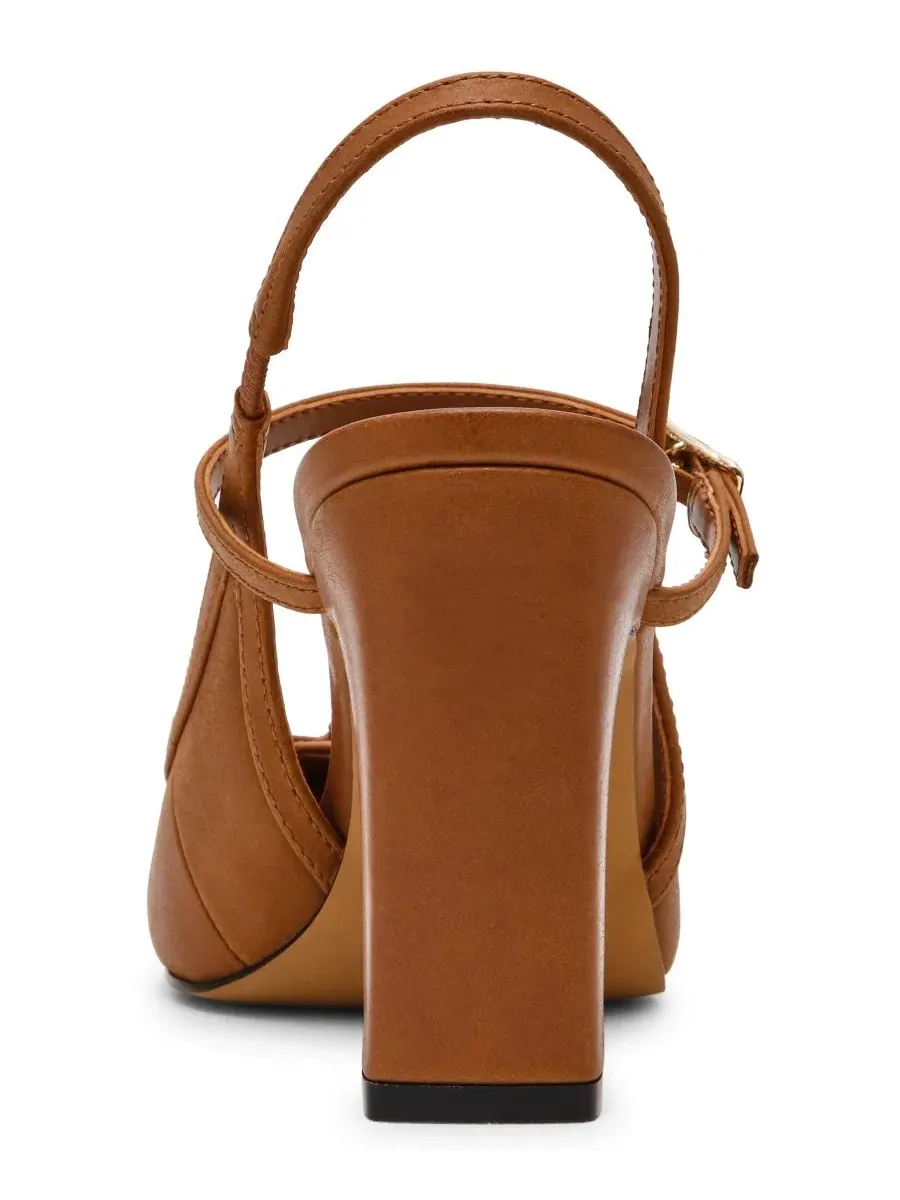 Туфли-лодочки с ремешком и каблуком-столбиком Steve Madden — изображение 3 из 7, коричневый