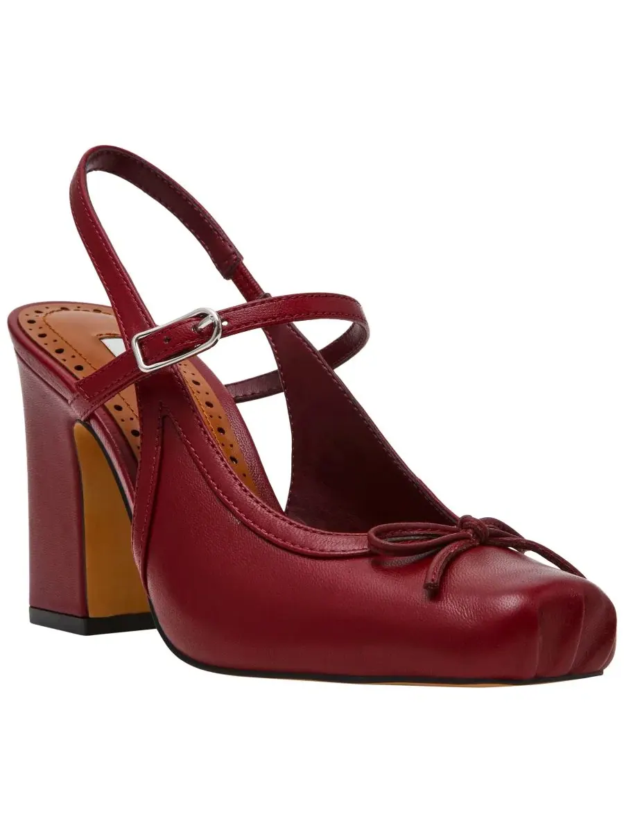 Балетки-слингбэки на устойчивом каблуке Elaine Steve Madden — изображение 1 из 7, бордовый