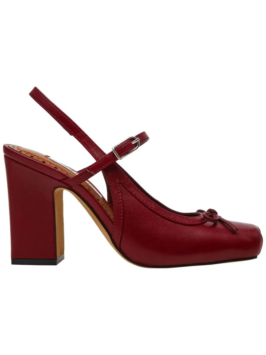 Балетки-слингбэки на устойчивом каблуке Elaine Steve Madden — изображение 2 из 7, бордовый