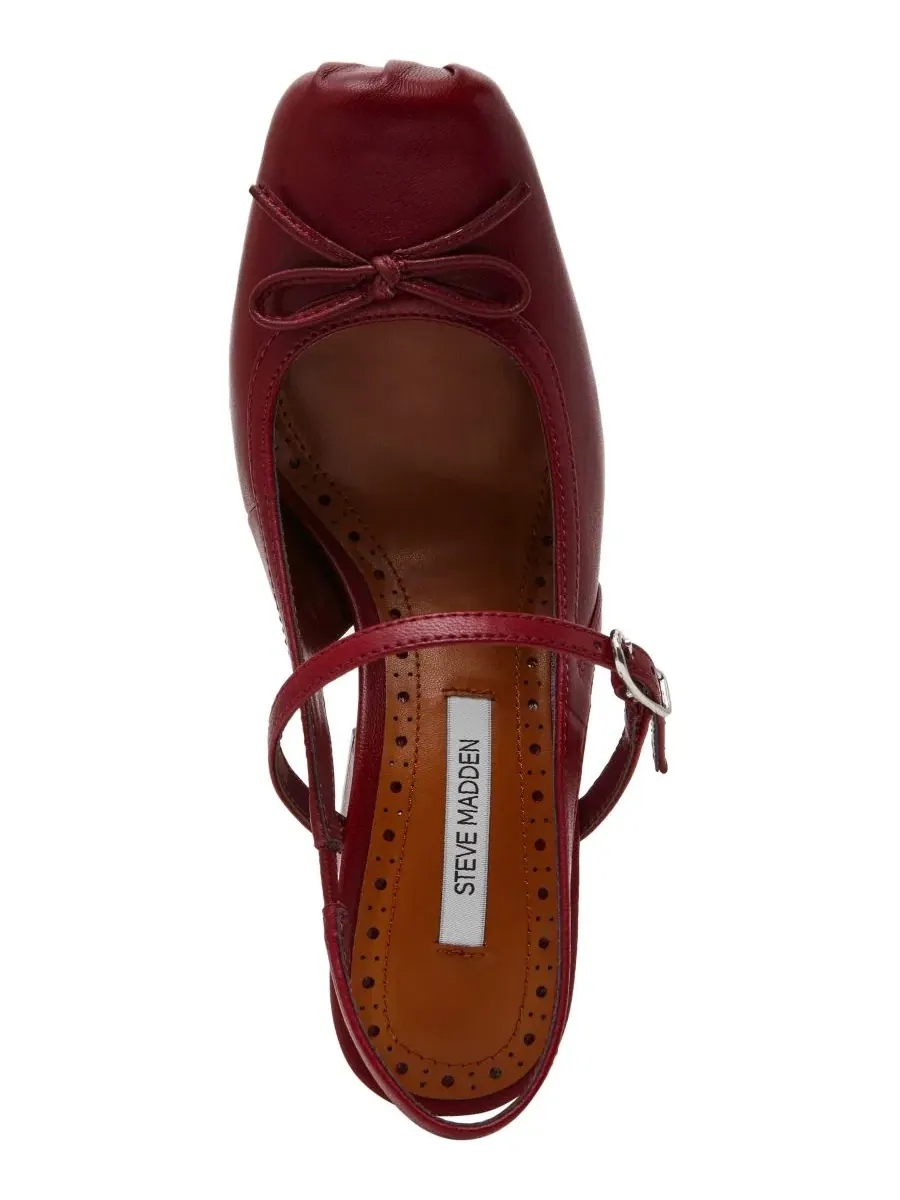 Балетки-слингбэки на устойчивом каблуке Elaine Steve Madden — изображение 4 из 7, бордовый