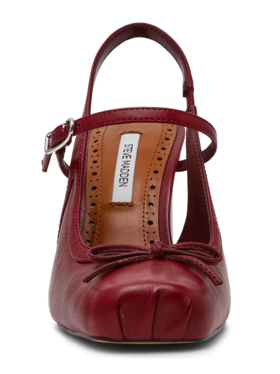 Балетки-слингбэки на устойчивом каблуке Elaine Steve Madden — изображение 6 из 7, бордовый