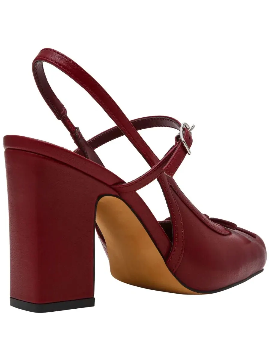 Балетки-слингбэки на устойчивом каблуке Elaine Steve Madden — изображение 7 из 7, бордовый