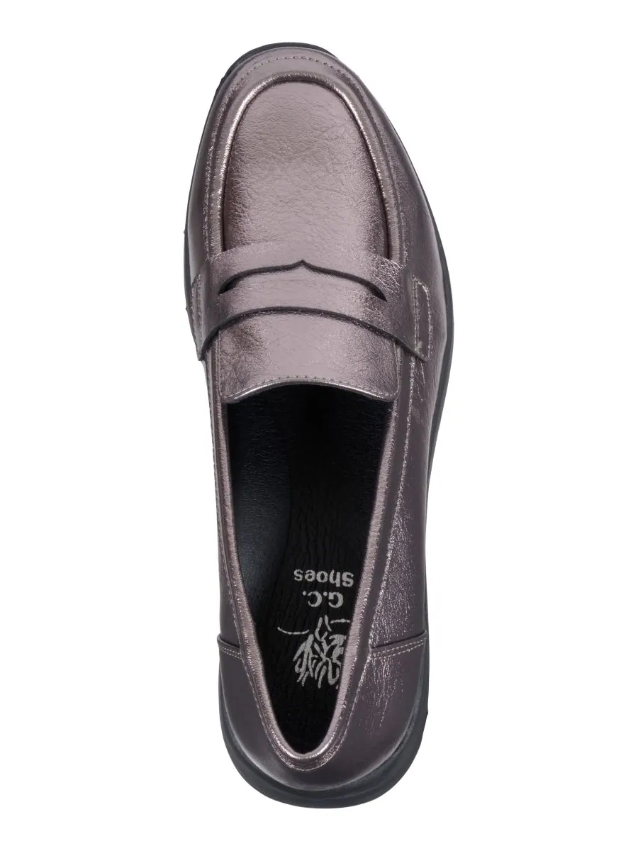 Женские лоферы Esther без шнурков GC Shoes — изображение 4 из 5, серебристый