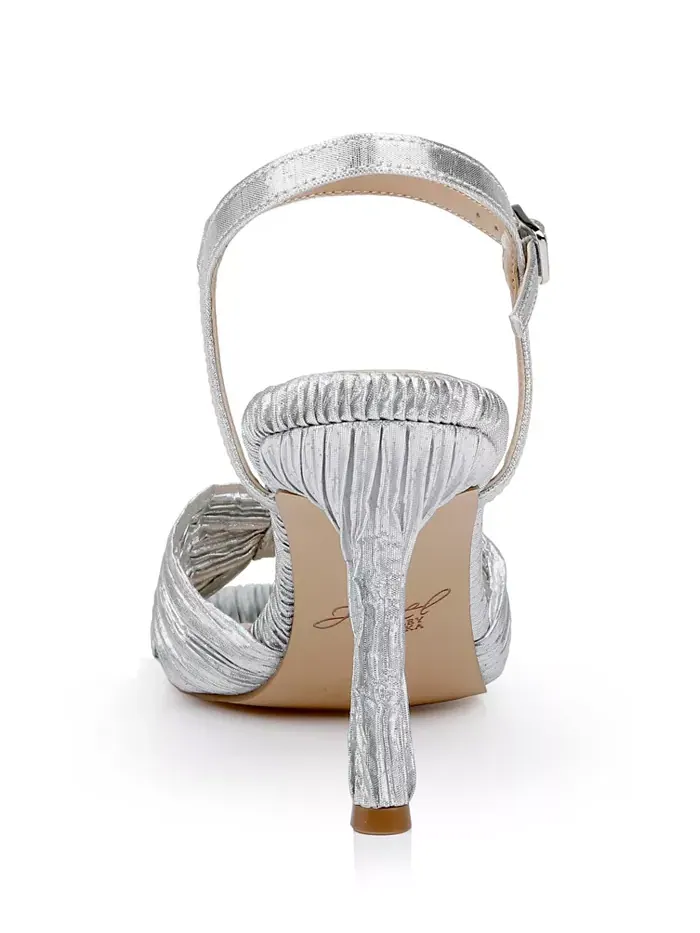 Женские вечерние босоножки Hydee Knot на шпильке Jewel Badgley Mischka — изображение 3 из 5, серебристый