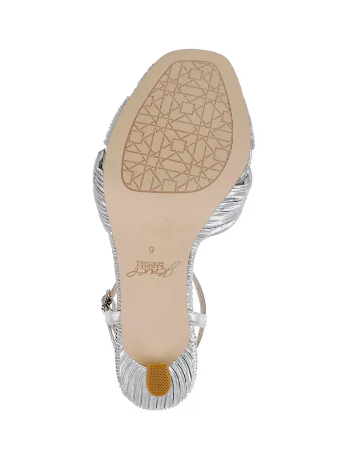 Женские вечерние босоножки Hydee Knot на шпильке Jewel Badgley Mischka — изображение 5 из 5, серебристый