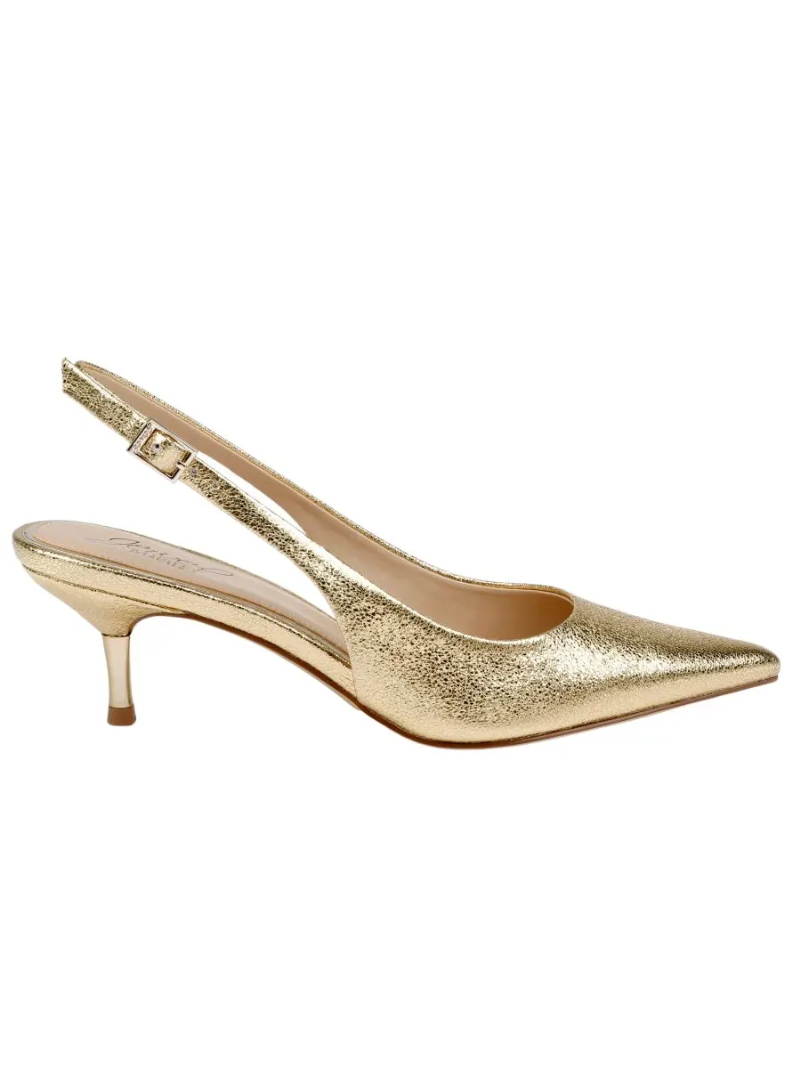 Женские туфли-лодочки Ilana с острым носком Jewel Badgley Mischka — изображение 2 из 5, золотистый металлик