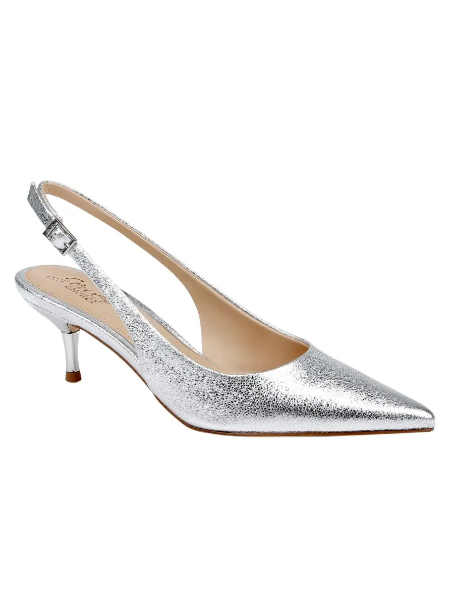 Женские туфли-лодочки Ilana с острым носком Jewel Badgley Mischka — изображение 1 из 5, серебристый
