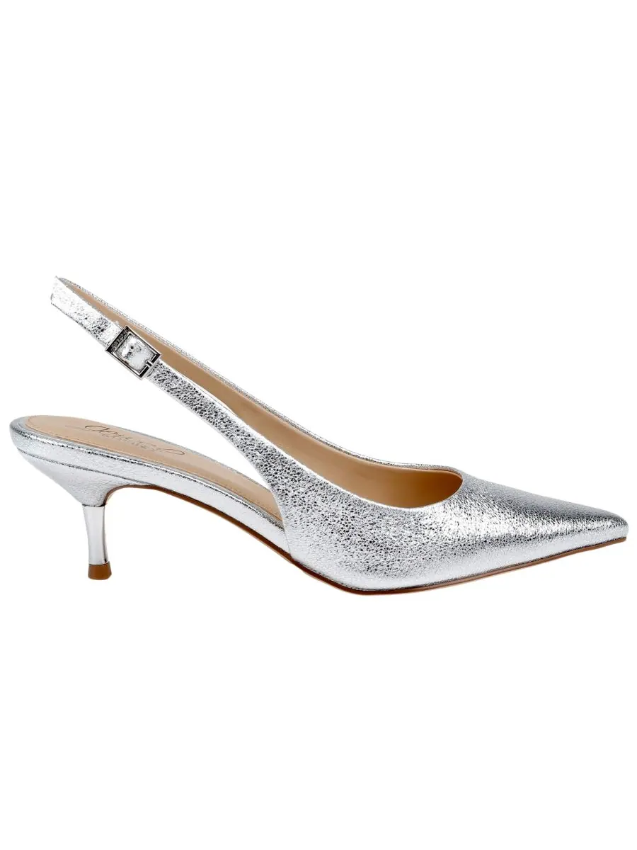 Женские туфли-лодочки Ilana с острым носком Jewel Badgley Mischka — изображение 2 из 5, серебристый
