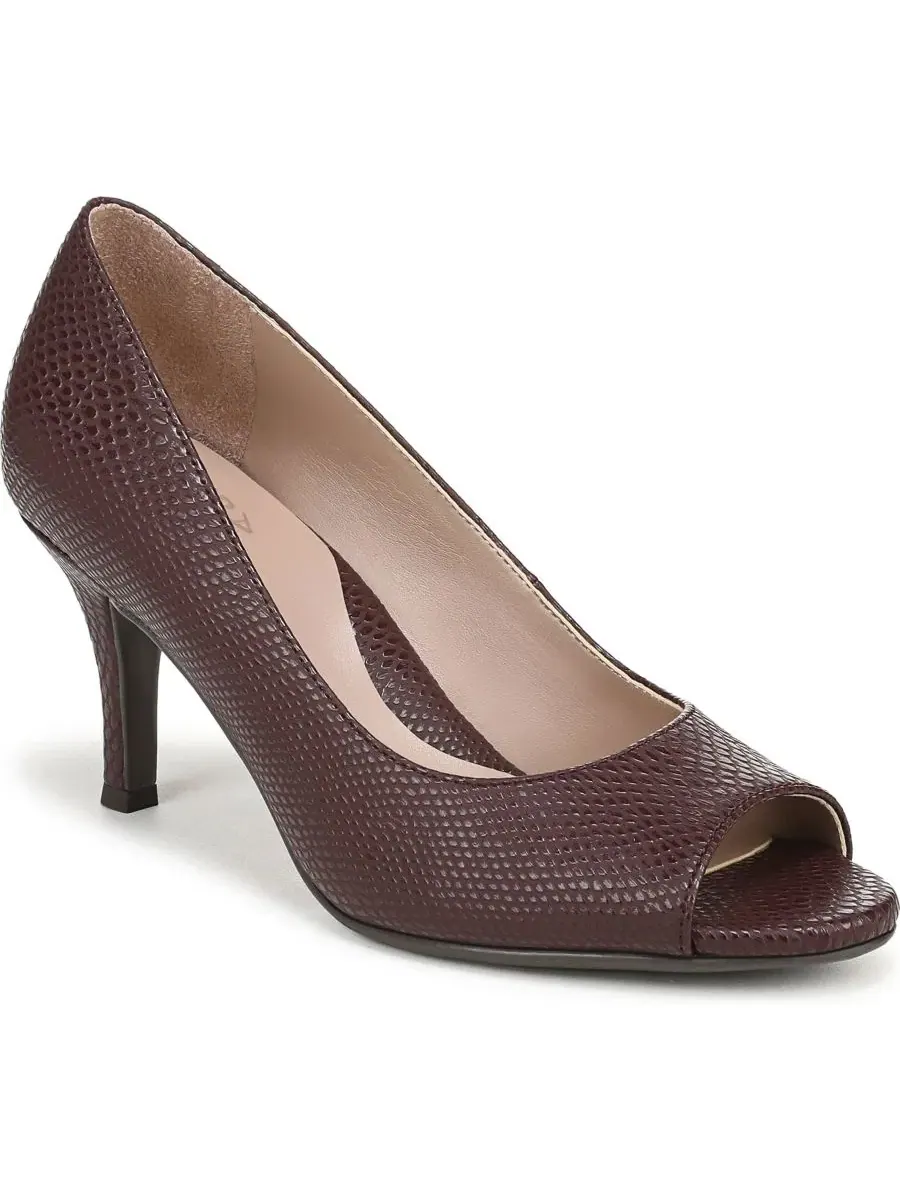 Туфли-лодочки Locke с открытым носком, бренд Naturalizer, цвет Merlot Snake Faux Leather — изображение 1 из 5