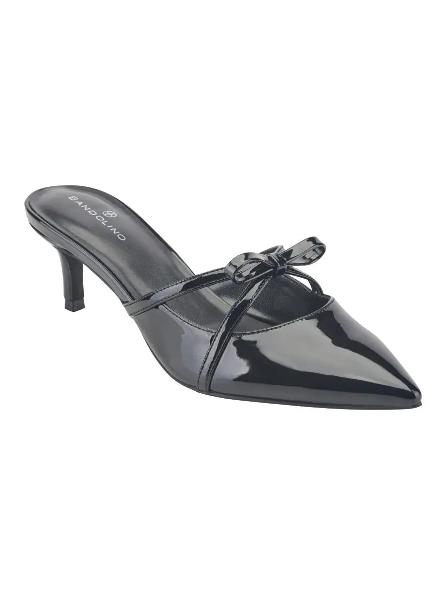 Туфли-мюли Mokita Crisscross Bow Kitten Heel Pumps Bandolino — изображение 1 из 5, черный