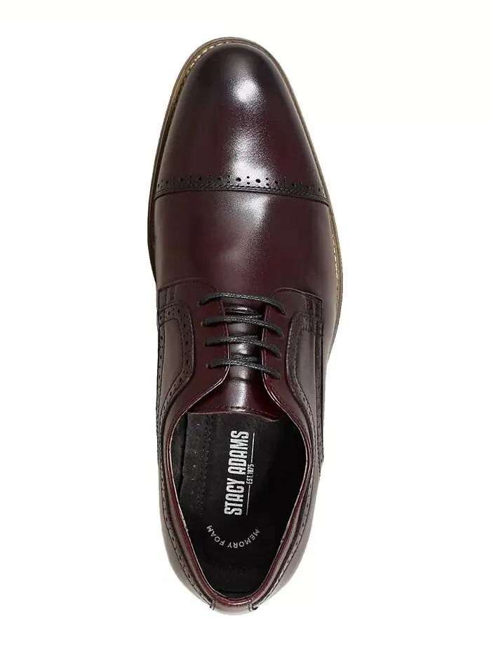 Мужские оксфорды Dickinson Cap Toe Stacy Adams — изображение 4 из 5, бордовый