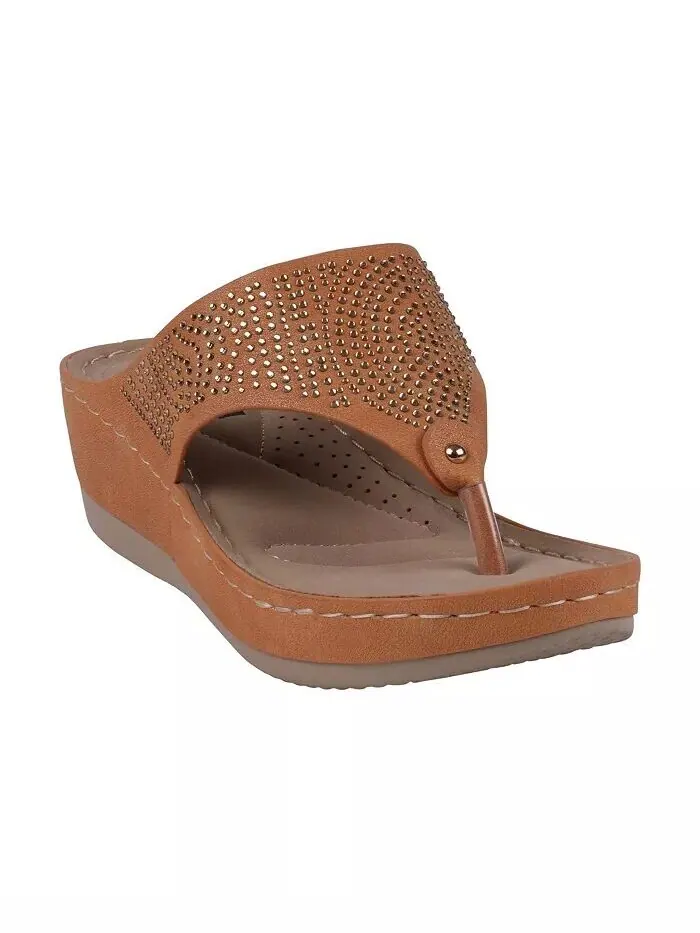 Женские босоножки на танкетке с декорированными ремешками Wagner GC Shoes — изображение 1 из 5, оранжевый