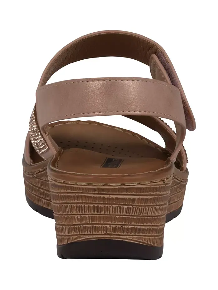 Женские сандалии Lux Embellished на платформе GC Shoes — изображение 3 из 5, пудровый розовый