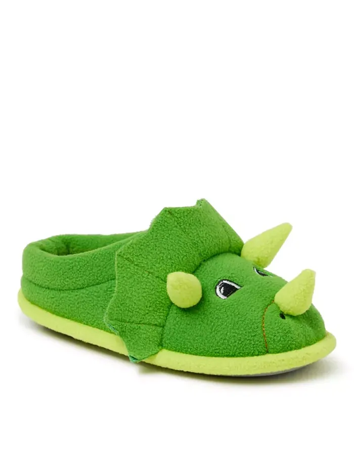 Детские домашние тапочки-кроксы Peyton Animal Slip-On Dearfoams — изображение 1 из 5, зеленый