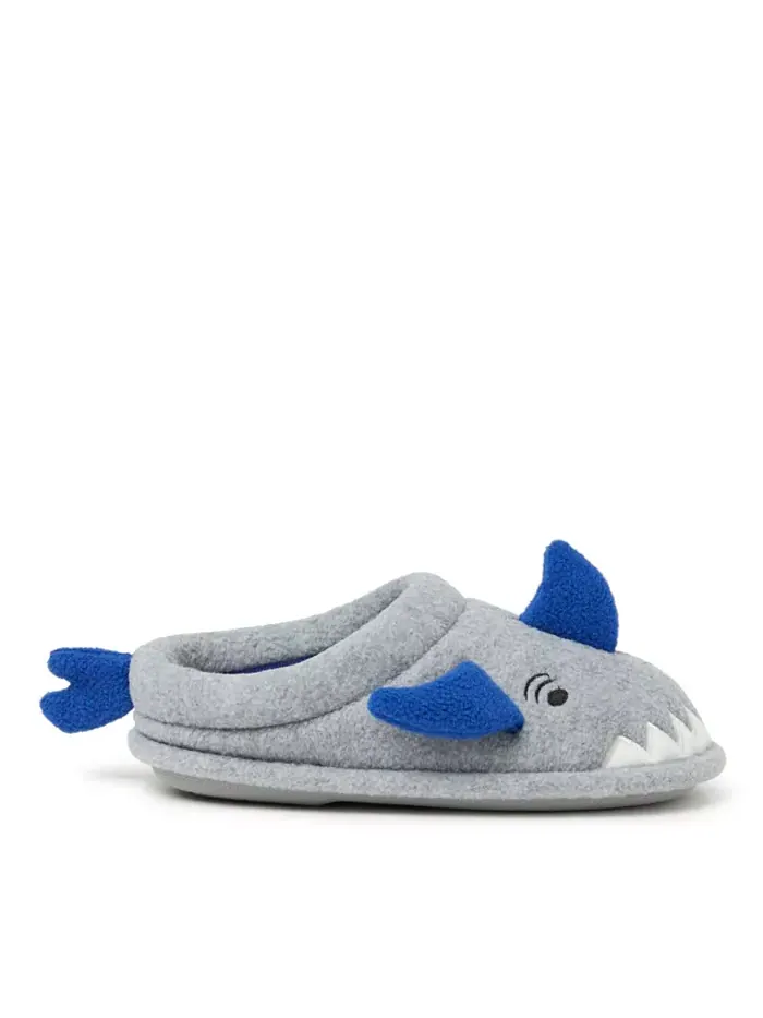 Детские домашние тапочки-кроксы Peyton Animal Slip-On Dearfoams — изображение 3 из 5, светлый серый