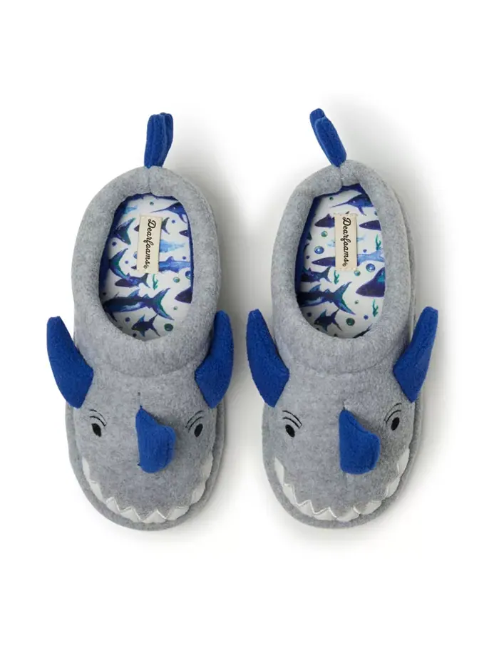 Детские домашние тапочки-кроксы Peyton Animal Slip-On Dearfoams — изображение 4 из 5, светлый серый