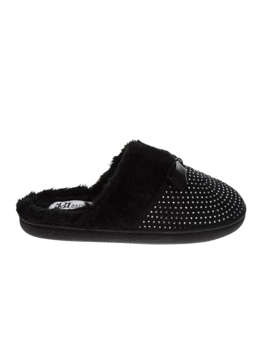 Тапочки с кристаллами, модель Rhinestone Slippers Badgley Mischka — изображение 2 из 8, черный