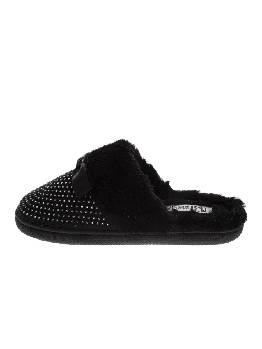Тапочки с кристаллами, модель Rhinestone Slippers Badgley Mischka — изображение 4 из 8, черный