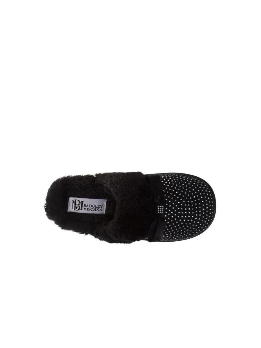 Тапочки с кристаллами, модель Rhinestone Slippers Badgley Mischka — изображение 6 из 8, черный