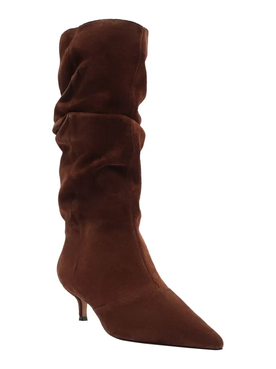 Ботинки женские с низким каблуком Skyler Low Stiletto Arezzo — изображение 1 из 5, какао