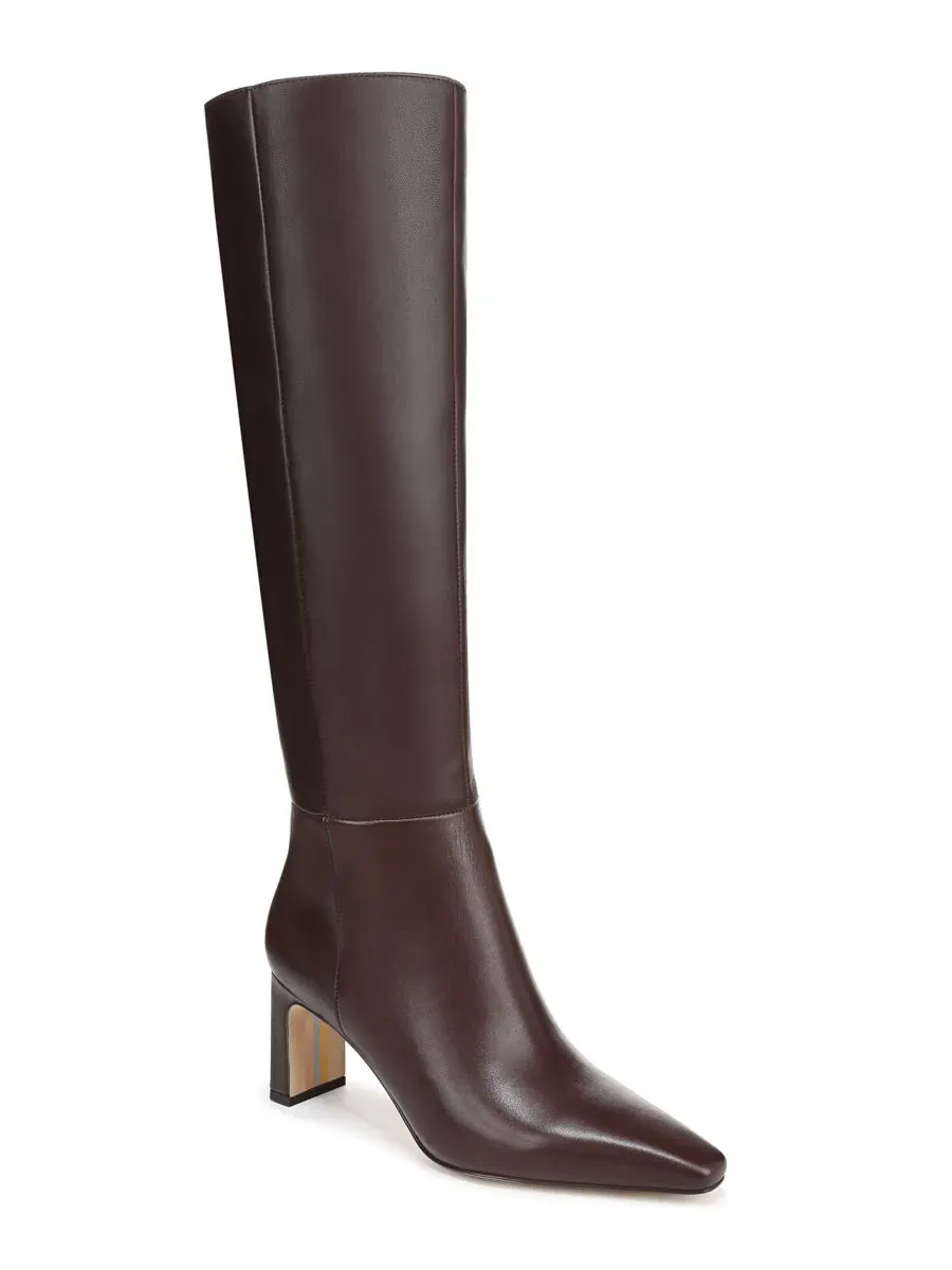 Сапоги Sylvia Extra Wide Calf Zip Tall с высоким голенищем, с блок-каблуком Sam Edelman, Spiced — изображение 1 из 5