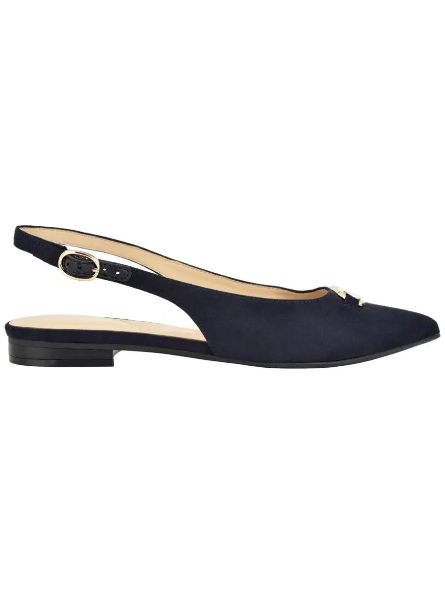 Женские туфли-слингбэки с острым носком Vesly Pointed Toe Slingback Dress Flats Tommy Hilfiger — изображение 2 из 5, синий