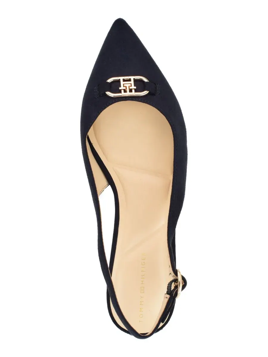 Женские туфли-слингбэки с острым носком Vesly Pointed Toe Slingback Dress Flats Tommy Hilfiger — изображение 4 из 5, синий