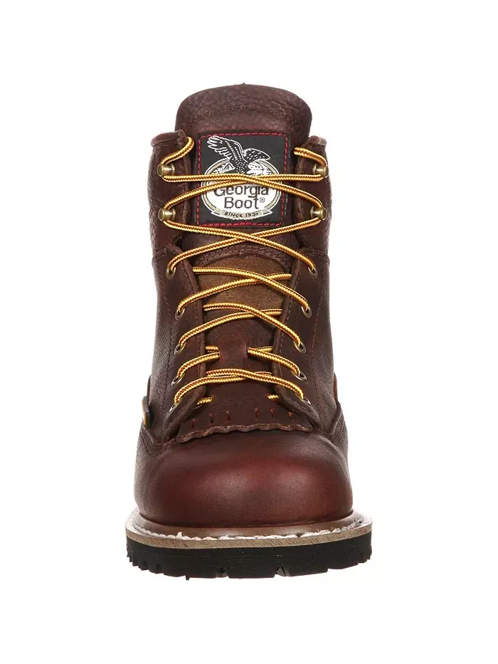 Мужские водонепроницаемые рабочие ботинки Lace-To-Toe Georgia Boot — изображение 3 из 7, коричневый