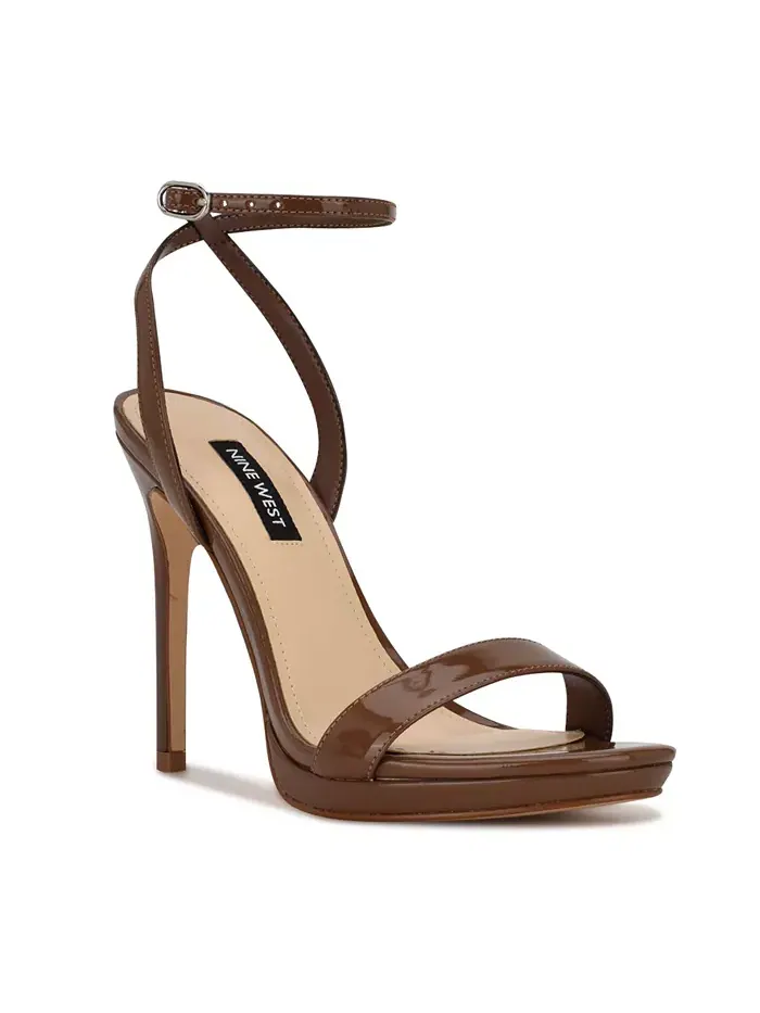 Женские босоножки Loola с ремешком на щиколотке и высокой шпилькой Nine West — изображение 1 из 5, коричневый