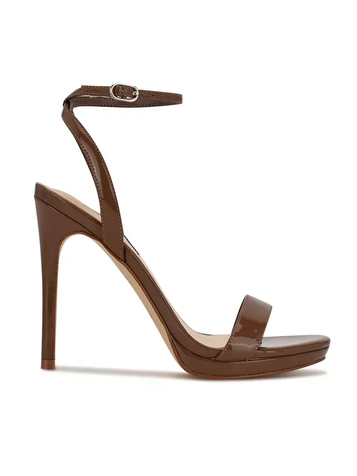 Женские босоножки Loola с ремешком на щиколотке и высокой шпилькой Nine West — изображение 2 из 5, коричневый