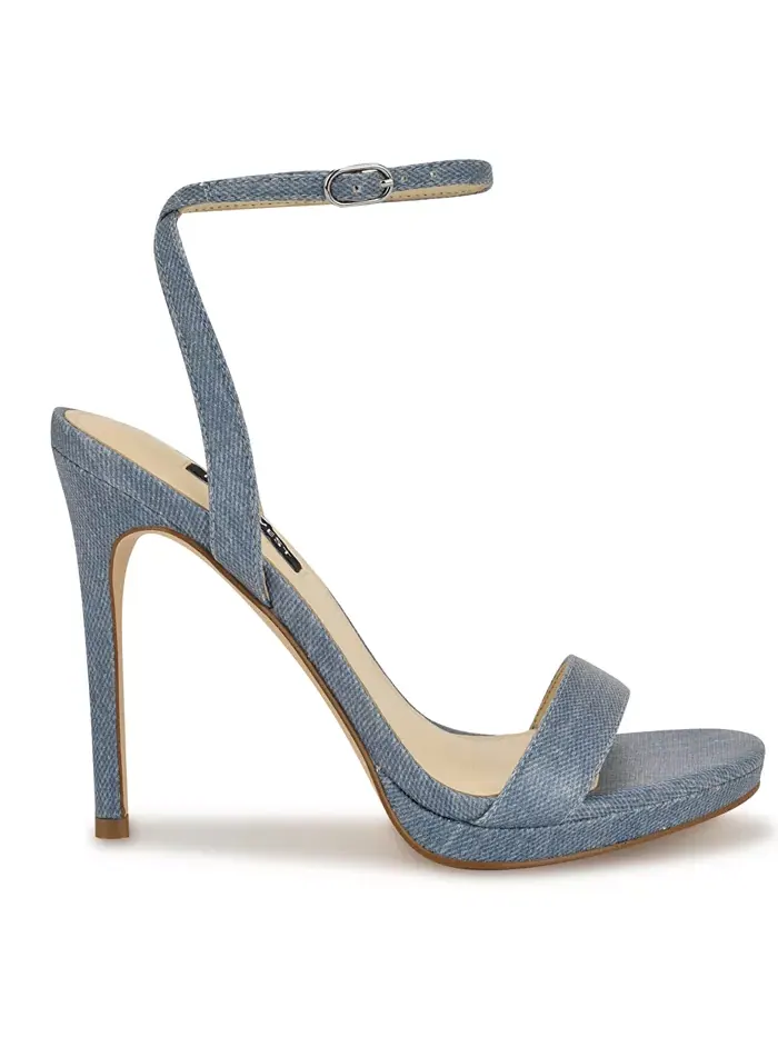 Женские босоножки Loola на шпильке с ремешком на щиколотке Nine West — изображение 2 из 5, джинсовый синий
