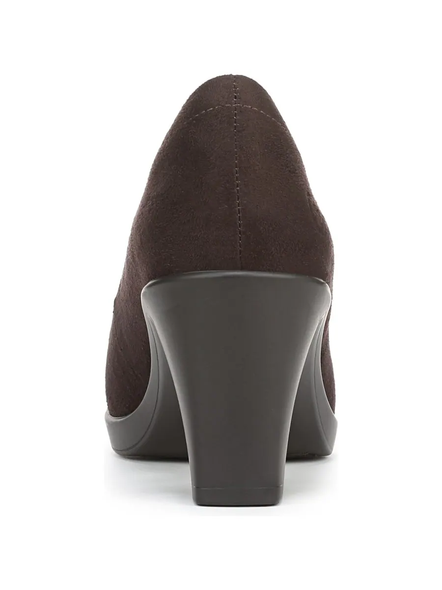 Женские туфли-лодочки Elevate на блочном каблуке LifeStride, Dark Chocolate Microsuede — изображение 3 из 5