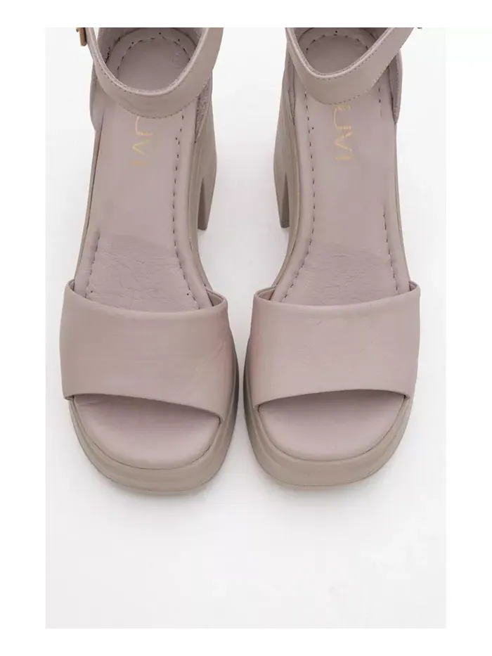 Сандалии MARGOT из кожи на платформе (женские) Forever & Always Shoes — изображение 6 из 6, темный бежевый