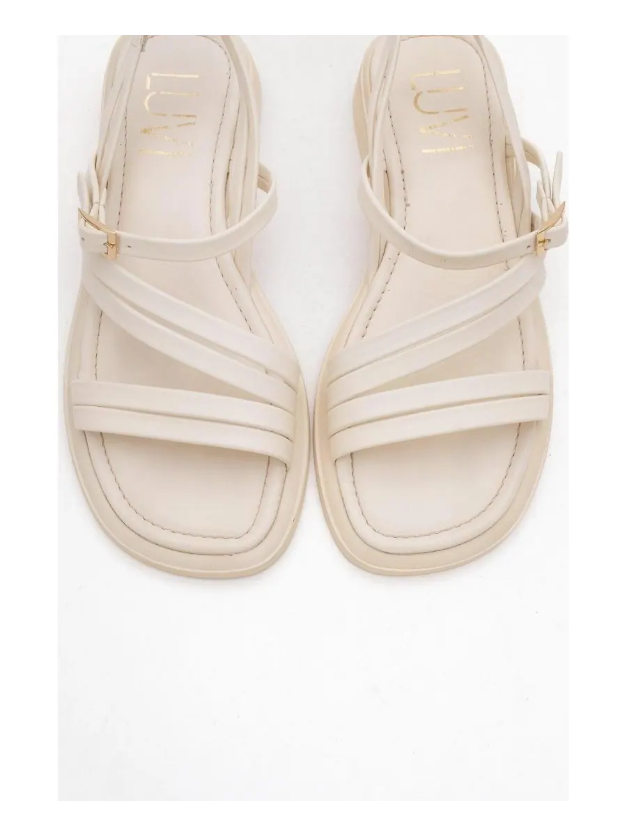 Кожаные сандалии Cesar (женские) Forever & Always Shoes — изображение 3 из 5, бежевый