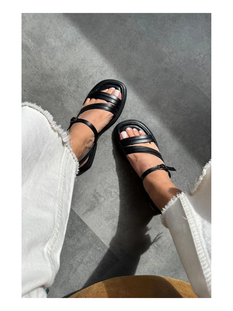 Кожаные сандалии Cesar (женские) Forever & Always Shoes — изображение 5 из 5, черный