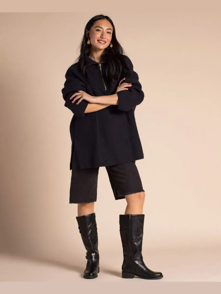 Женские сапоги Sonny с закругленным носком до колена Journee Collection — изображение 6 из 6, черный