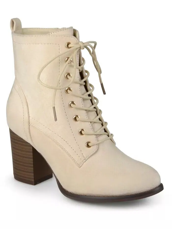 Женские ботильоны Baylor Lace Up Stacked Heel Journee Collection — изображение 1 из 8, кость