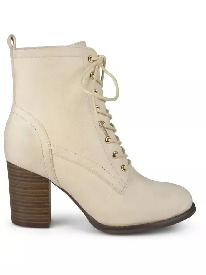 Женские ботильоны Baylor Lace Up Stacked Heel Journee Collection — изображение 2 из 8, кость