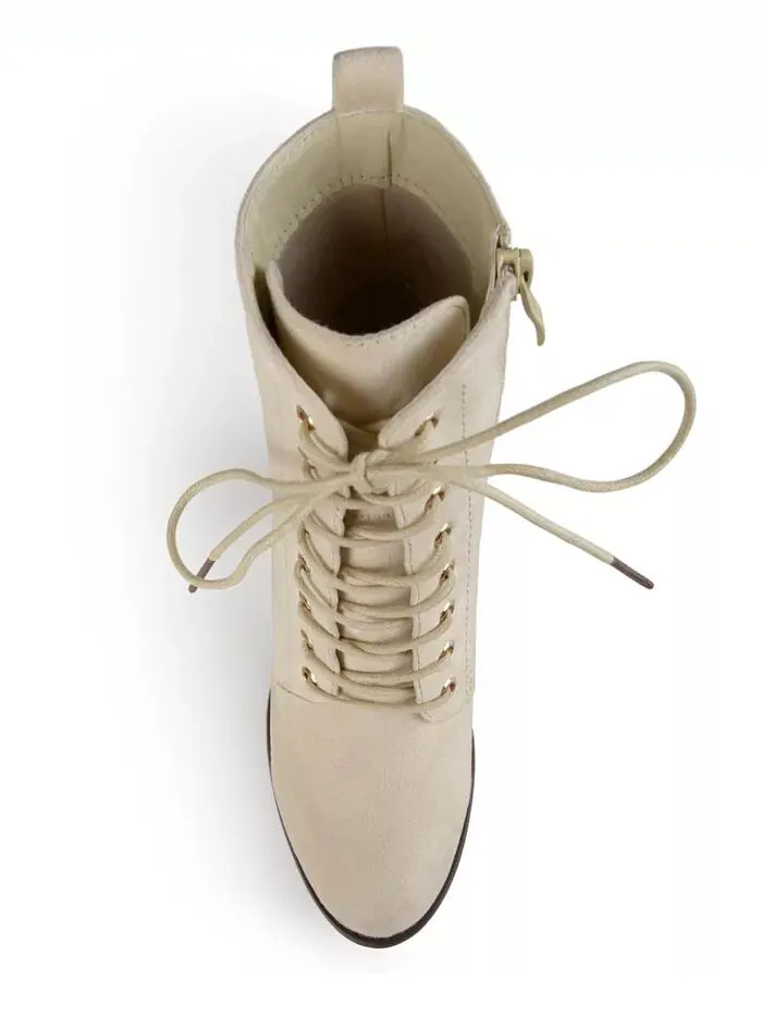 Женские ботильоны Baylor Lace Up Stacked Heel Journee Collection — изображение 4 из 8, кость