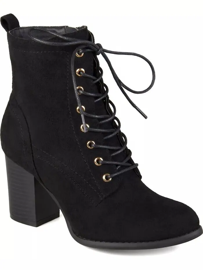 Женские ботильоны Baylor Lace Up Stacked Heel Journee Collection — изображение 1 из 8, черный