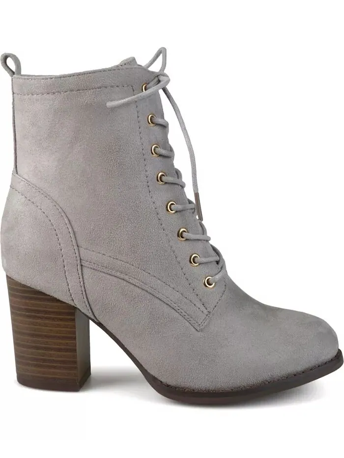 Женские ботильоны Baylor Lace Up Stacked Heel Journee Collection — изображение 2 из 8, серый