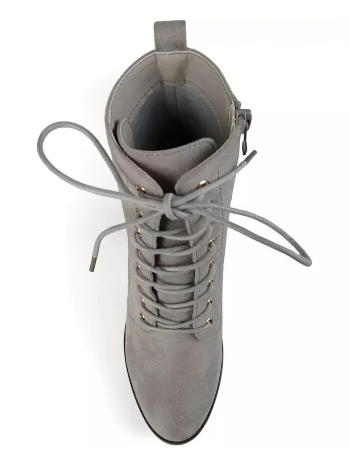 Женские ботильоны Baylor Lace Up Stacked Heel Journee Collection — изображение 4 из 8, серый
